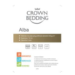 Coupon ???? CROWN BEDDING Matelas Mousse 140x190 Cm ALBA ✨ -VIDAXL Shop unnamed file 113