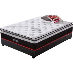 Le moins cher ???? Habitat Et Jardin Matelas Ressorts Ensachés + Surmatelas Intégré Costine - 160 X 200 Cm - Blanc/Noir ????