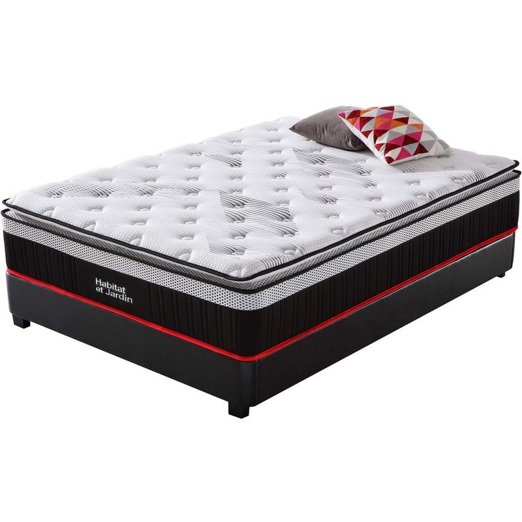 Le moins cher ???? Habitat Et Jardin Matelas Ressorts Ensachés + Surmatelas Intégré Costine - 160 X 200 Cm - Blanc/Noir ???? 3 Le moins cher ???? Habitat Et Jardin Matelas Ressorts Ensachés + Surmatelas Intégré Costine - 160 X 200 Cm - Blanc/Noir ????